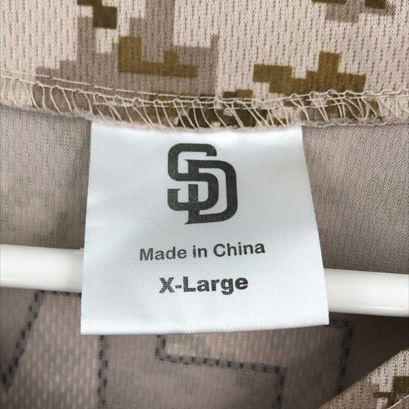 San Diego Padres Mens Shirt XL Kemp Short Sleeve Button Up Camo MLB Baseball - Picture 14 of 15